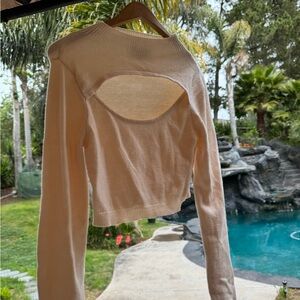 Chic Cream Sweater Cropped thrifted vintage women’s designer